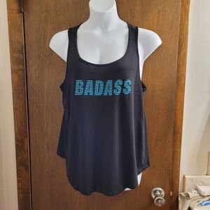 Torrid Black Tank Top with Blue 'Badass' Graphic